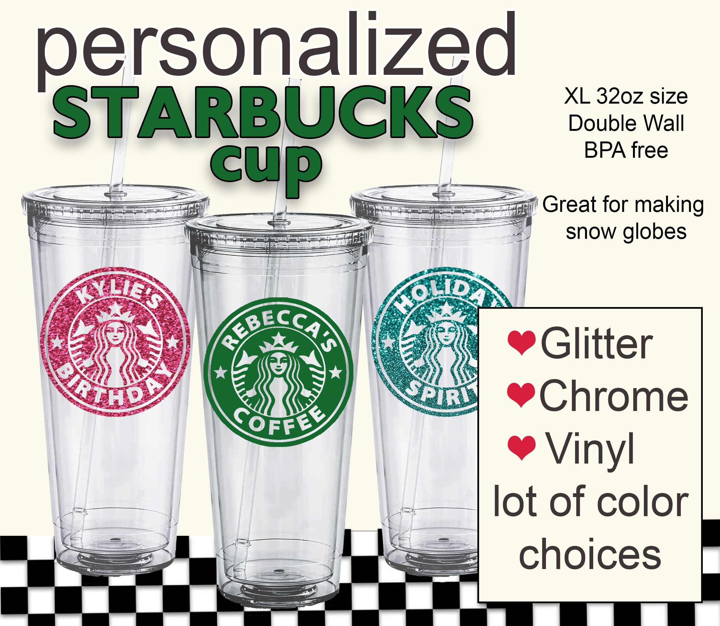 Starbucks 591ml/20oz Graceful Bellflower Double-Walled Glass Straw Cup