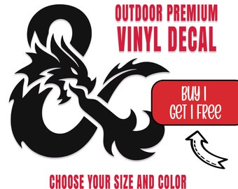 DND Logo Sticker Decal, Dungeons and Dragons Ampersand for Indoor or Outdoor Use,  Choose Size and Color, Buy 1 Get 2, FAST same day ship