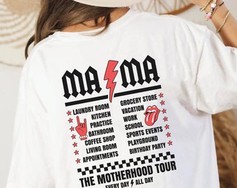 Mama Motherhood Tour T-shirt, Mom Rocker, Rock Star Life, Gift for Mom Concert, Mothers Day Gift, Plus Sizes 3X 4X 5X