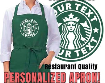 Custom Personalized Starbucks Apron or Visor Hat