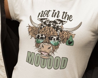 Funny Cow in a Bandana and Sunglasses, Moody Highland Heifer for Cow Lovers, Cow with Attitude, Cattle Rancher, Dairy Farmer Gift,