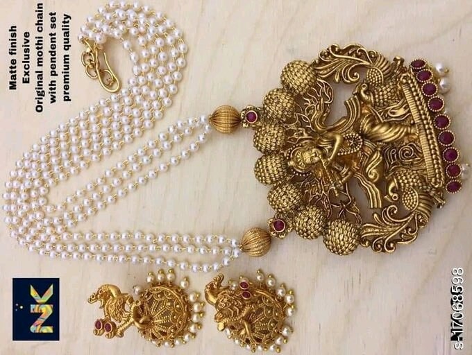 Lord Krishna Flute Pendent Set for Women & Girls Etsy