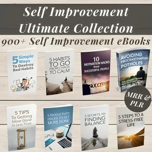 900+ eBooks Self Improvement Bundle Personal Development & Growth Guide, Self Help eBook Master Resell Rights MRR PLR Digital Products