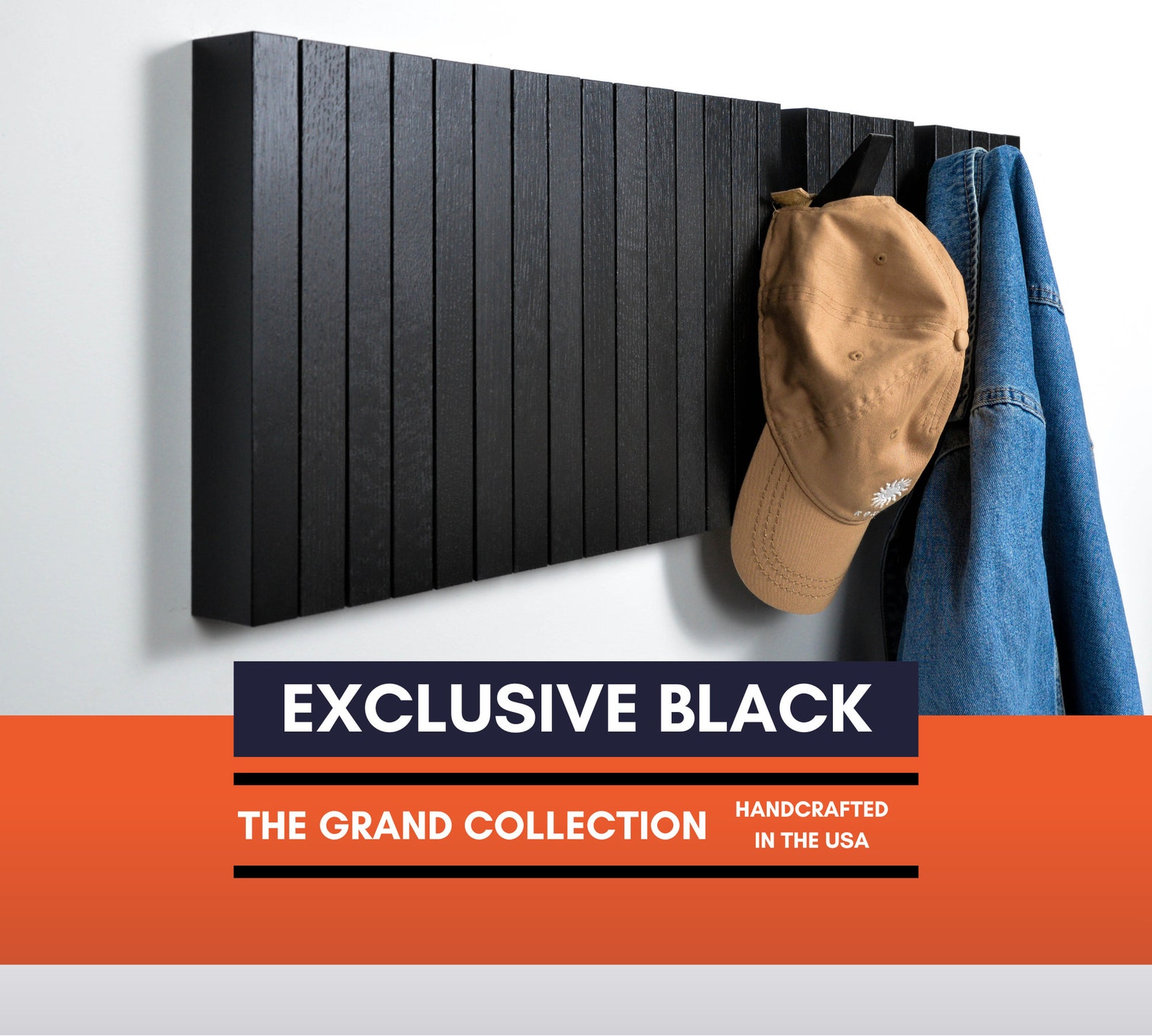 Cloths Rack Mcm Exclusive Black - Grand Modern Coat Rack, Hardwood, MCM Wall Hanging ...