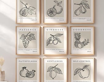 Fruit of the Spirit Prints: Christian Scripture Gallery Wall Art (Digital Download)