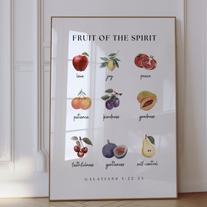 Fruit of the Spirit Wall Art Christian Home Decor Vintage Scripture  Bible Verse Wall Art Digital Download Inspirational Christian Gifts