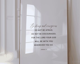 Bible Verse Wall Art Print Christian Minimalist Modern Scripture Baptism Gift Nursery Boy Religious Home Decor Inspirational Wall Print