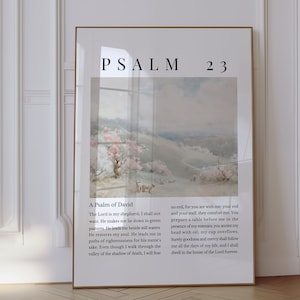 Psalm 23 Vintage Print: Christian Scripture Wall Art (Digital Download