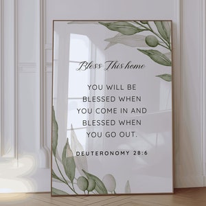 Deuteronomy 28:6 Wall Art Christian Gift Poster Scripture Print Decor Blessings Bible Quote Modern Christian Decor Printable Wall Art