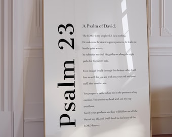 Psalm 23 Scripture Print: Minimalist Christian Wall Art (Digital Download)