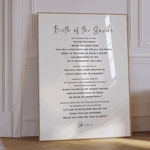 Luke 2: 10-15 Weihnachtsbibel-Vers-Wandkunst, christliches Geschenk, Schrift-Druckkunst, Weihnachtskarten-Druck, 11x14, 16x20, 18x24, 24x36, 50x70