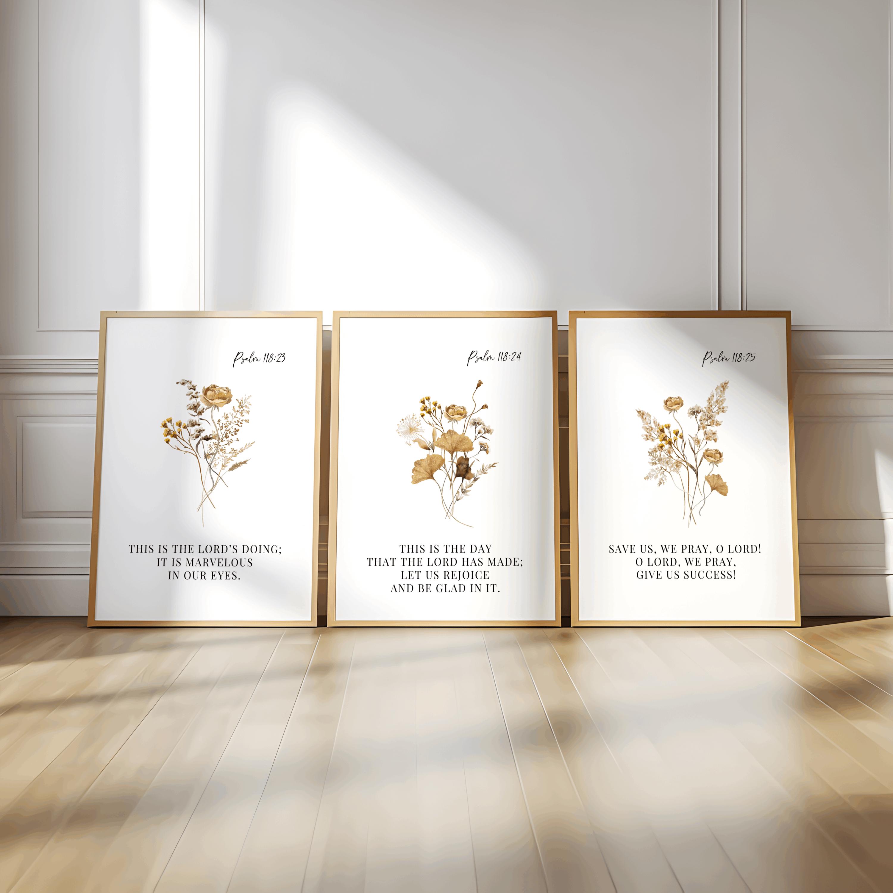Psalm 118 Bible Verse Wall Art Set – Neutral Christian Printable Decor ...