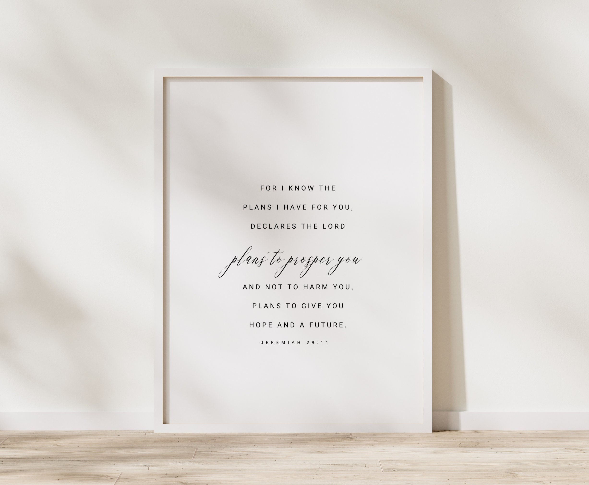 Jeremiah 29:11 Hope and a Future Scripture Wall Art, Printable Wall Art ...