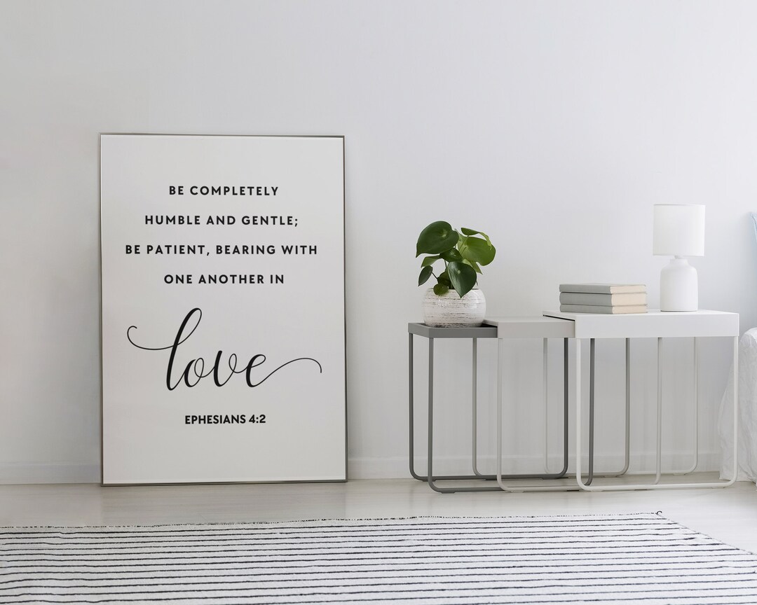 Christian Gift Art Print in Love Bible Verse Wall Art Ephesians 42