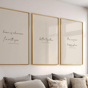 Set of 4 Minimalist Wall Art Prints, Neutral Beige Typography Posters ...