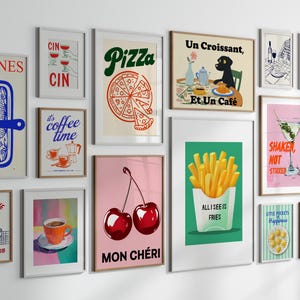 Kitchen Wall Art Set - 33 Digital Food & Drink Prints - Modern Dining Room Kitchen Decor - Instant Download