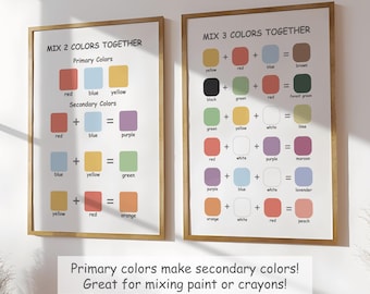 Color Mixing Montessori Poster Set: Educational Wall Art (Digital Download)