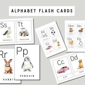 Cartões flash do alfabeto, cartões montessori do alfabeto fonético para impressão, currículo do alfabeto pré-escolar, cartões abc, arte de parede do alfabeto