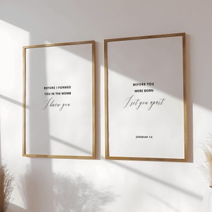 Jeremiah 1:5 Nursery Bible Verse Wall Art, Christian Baby Girl Boy Room, Scripture Wall Art, Christian Gift for Newborn, Baby Room Scripture