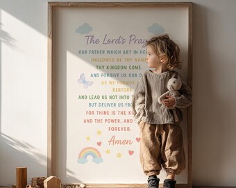 The Lord's Prayer Printable Wall Art: Christian Scripture (Digital Download)
