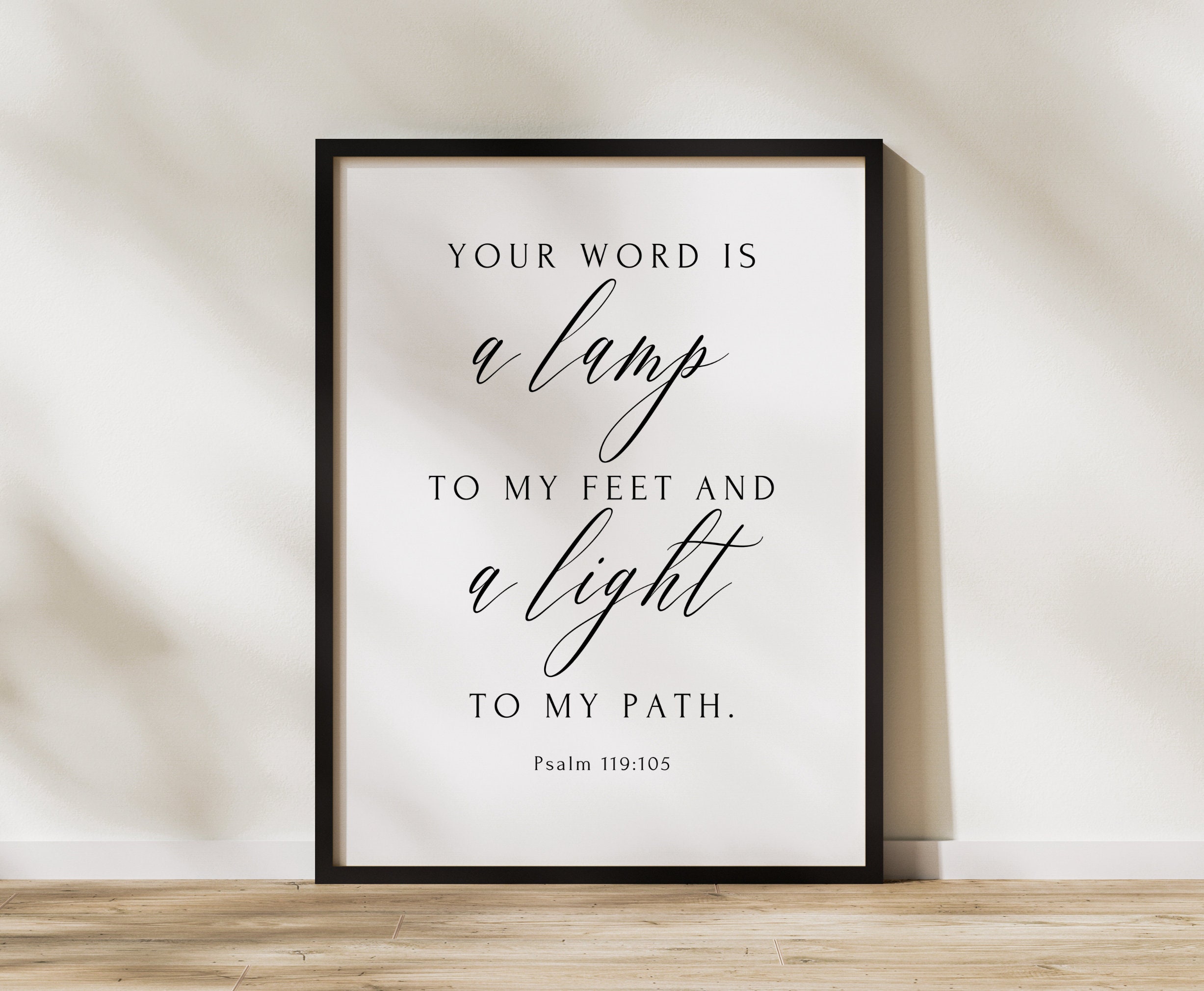Your Word is A Lamp Bible Verse Wall Art Psalm 119:105 Inspirational ...