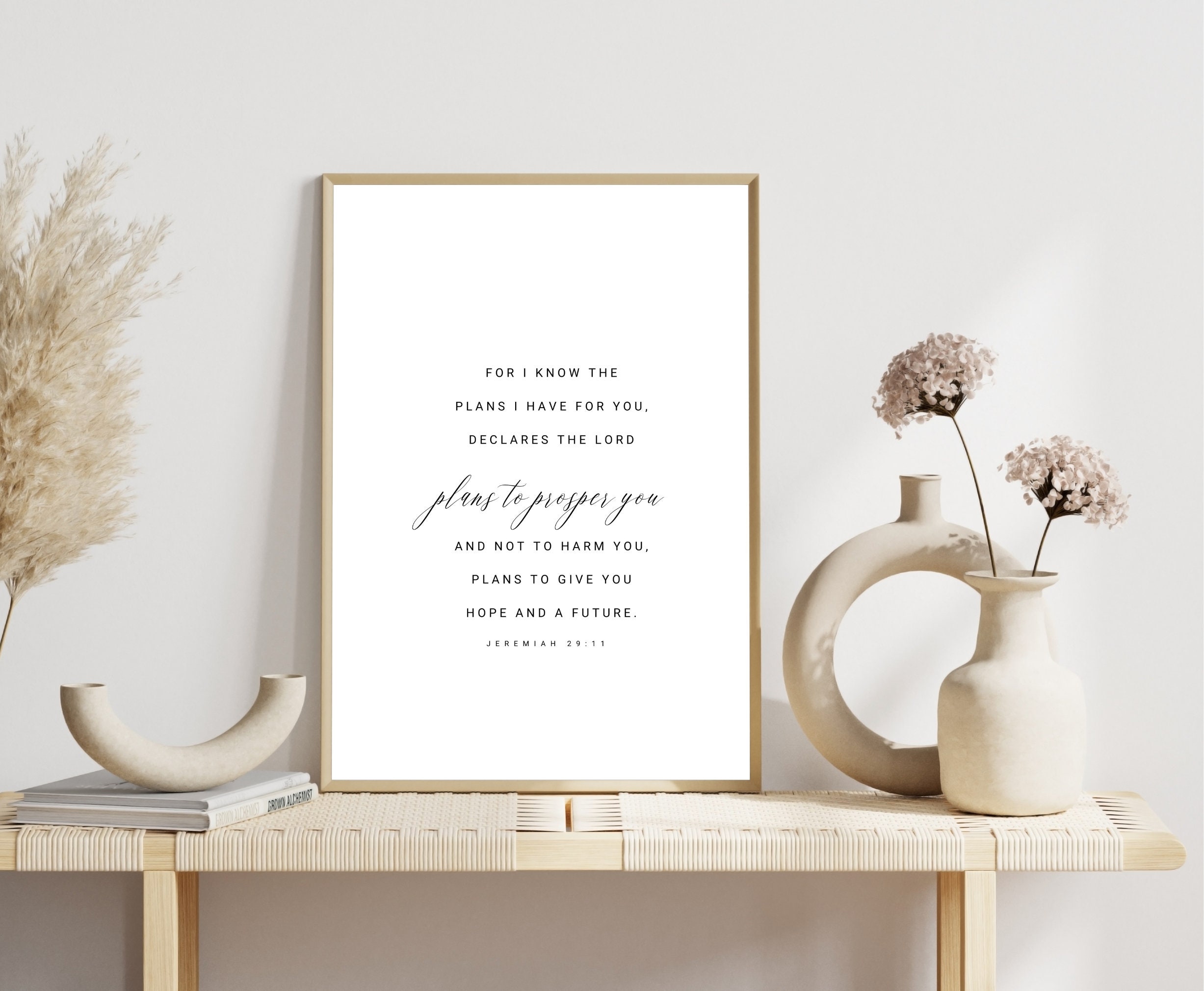Jeremiah 29:11 Hope and a Future Scripture Wall Art, Printable Wall Art ...
