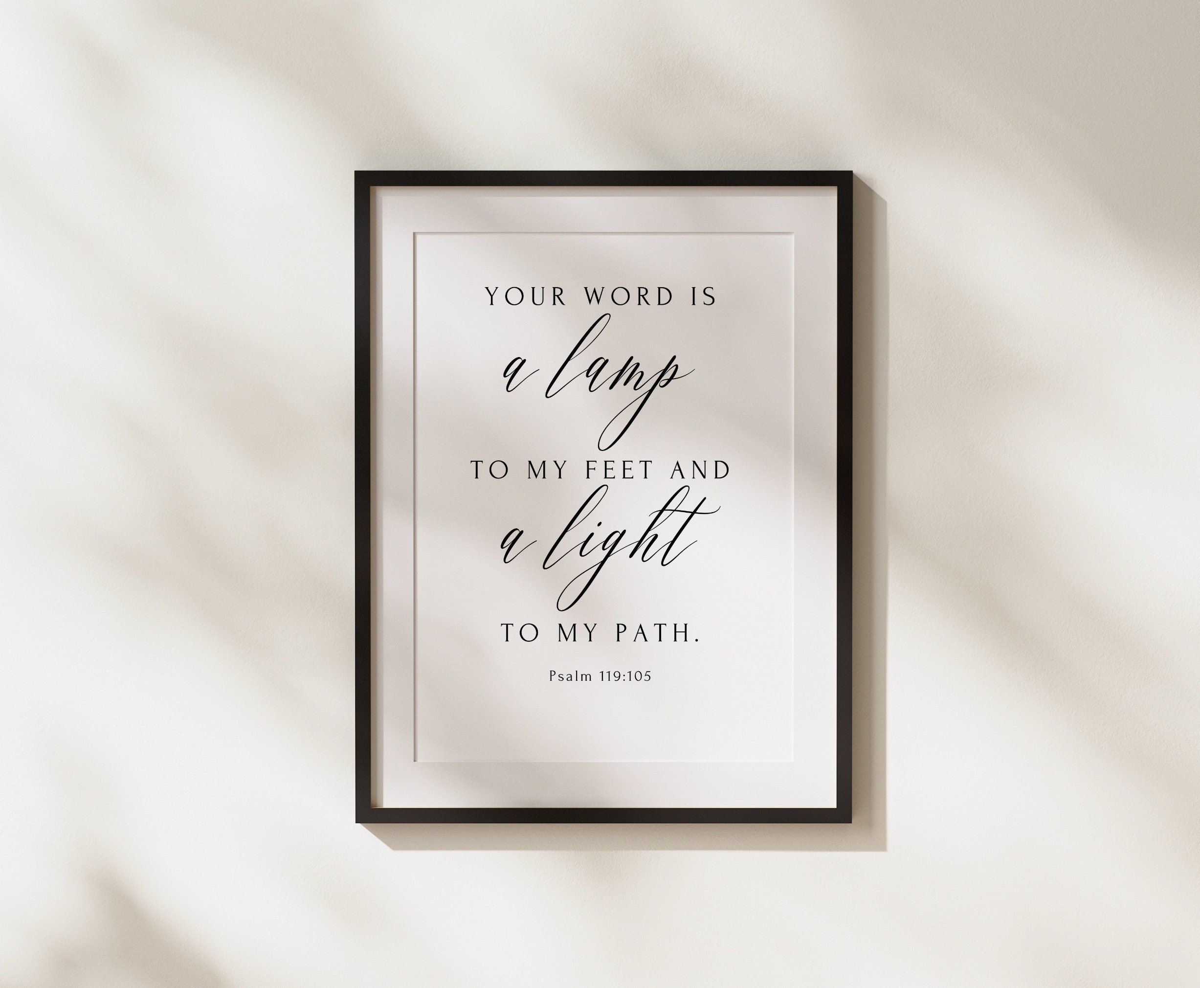 Your Word is A Lamp Bible Verse Wall Art Psalm 119:105 Inspirational ...