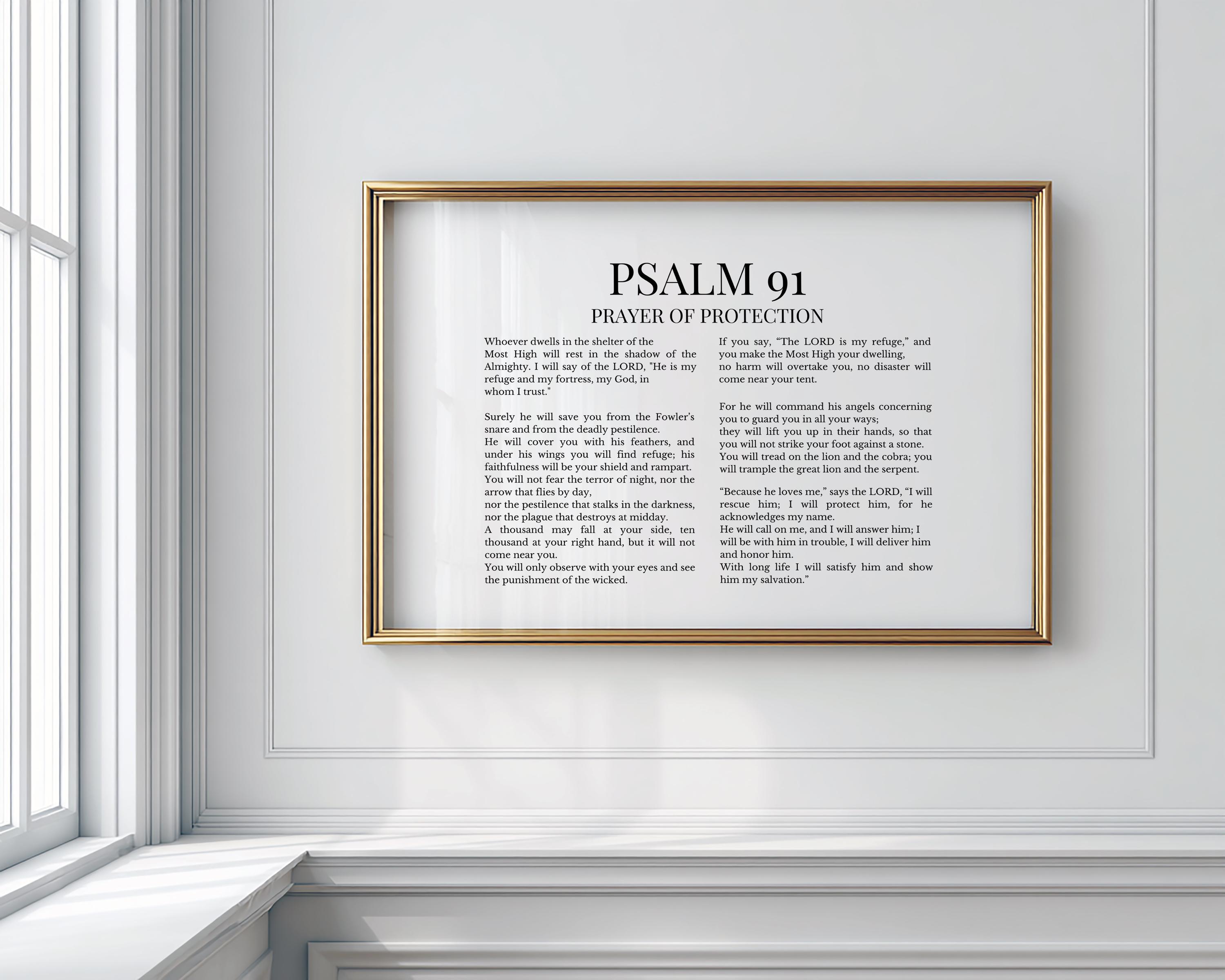Psalm 91 Bible Verse Print: Minimalist Scripture Wall Art (digital ...