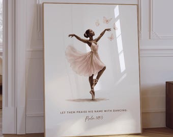 Watercolor Ballerina Print: Christian Praise Dance Art (Digital Download)