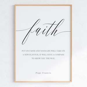 Faith Hope Love Print Set: Pope Francis Quotes, Christian Home Decor ...