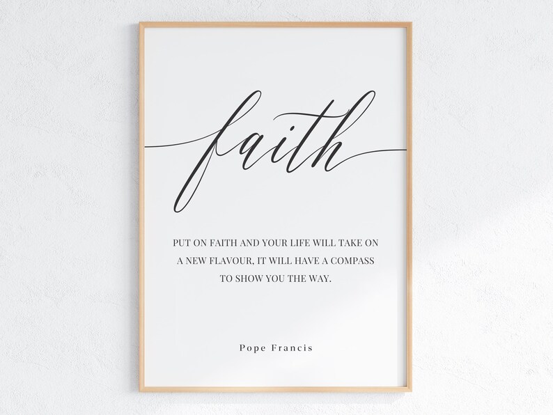 Faith Hope Love Print Set: Pope Francis Quotes, Christian Home Decor ...