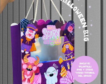 Plantilla bolsa halloween PNG y SILHOUETTE STUDIO