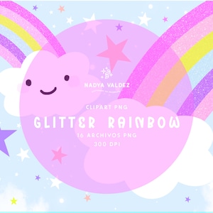 Glitter rainbow clipart