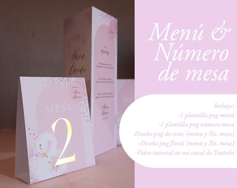 Modèles png de menu et de numéro de table