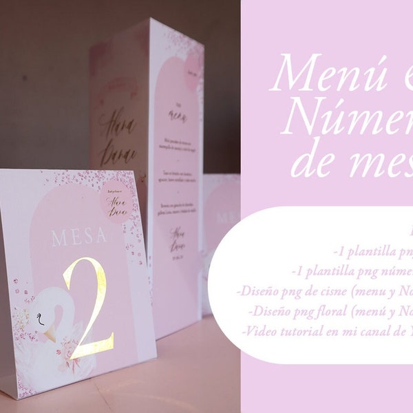 Menu and table number png templates