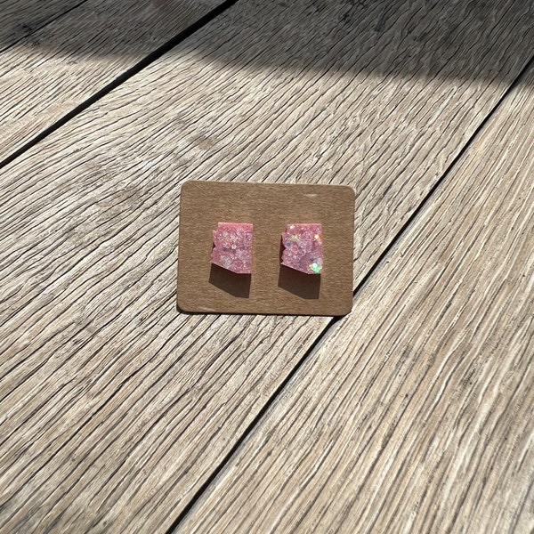 Pink Arizona State Resin Stud Earrings