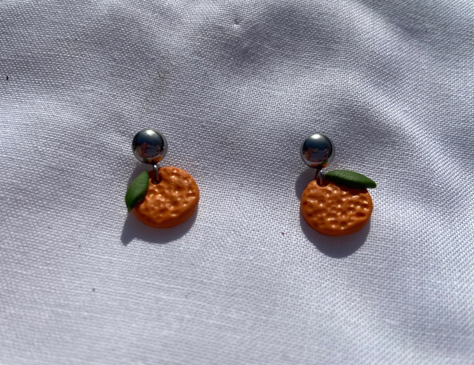 Little Orange Drop Earrings Etsy
