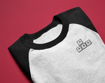 WASD Unisex Neutrals Baseball Tee, TShirt, Pixel Art T Shirt, Graphic Tee Shirt, Gaming Gift, Aesthetic Birthday Gift, Best Friend Gift