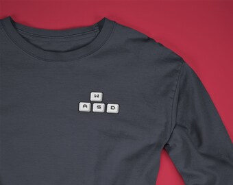 WASD Unisex Cool Colors Sweatshirt, Pixel Art T Shirt, Graphic Tee Shirt, Gaming Gift, Dad Gift TShirt, Gifts for Men, Best Friend Gift