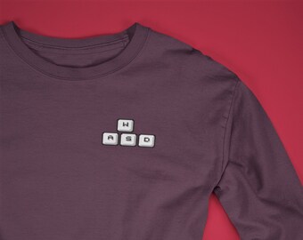 WASD Unisex Warm Colors Sweatshirt, Pixel Art T Shirt, Graphic Tee Shirt, Gaming Gift, Dad Gift TShirt, Gifts for Men, Best Friend Gift