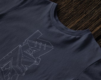 Tall “Graffiti Hall” Colors T Shirt, Origami Abstract Art TShirt, Graphic Tee Shirt, Aesthetic Birthday Gift, Gifts for Men