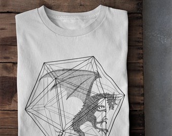 D20 Hatch Dragon DnD Shirt, Dungeon Master Shirt, Tabletop Gaming, Unofficial Dungeons and Dragons, RPG Shirt, Neutrals