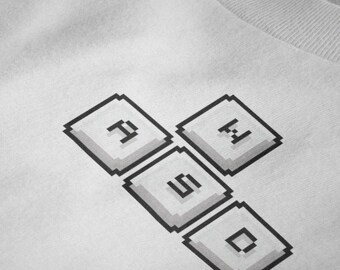 WASD Unisex Neutrals TShirt, Pixel Art T Shirt, Graphic Tee Shirt, Gaming Gift, Aesthetic Birthday Gift, Best Friend Gift, Gifts for Men