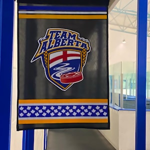 Magnetic Locker Room/ Hotel Room Flags Team Flags for Hockey, basketball, baseball, Ringette, Lacrosse, Dance, volleyball etc.
