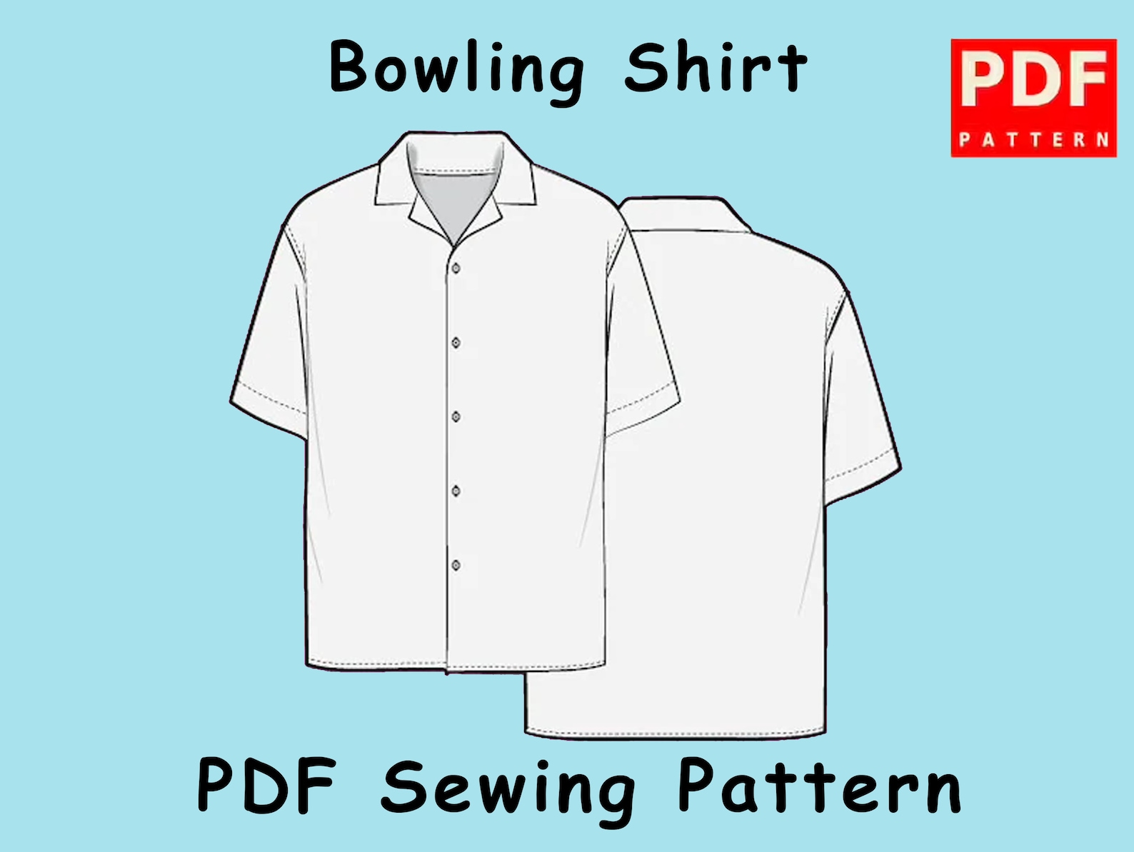 Bowling Shirt PDF Sewing Pattern Sizes XS S M L XL Etsy India