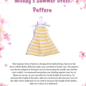 Summer Dress Knitting Pattern For Frogs, Dolls and Other Toys; Easy Pattern; Suitable for Beginners. DIGITAL DOWNLOAD, Not a Finished Item.