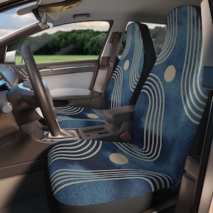 Retro Autositzbezug für Fahrzeug Frau Hippie Autositzbezug Set 70er Jahre Autositzbezug Niedlich Autozubehör Abstrakt Auto Dekor Autositzbezug
