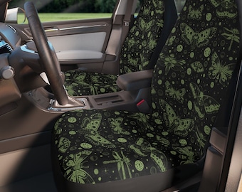 Car Seat Covers, Boho Sage Green Cute Car Accessories for Women, Hippie Car Decor, Universal Car Chair Cover, Luna Moth Vehicle Seat Cover
