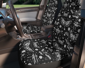 Boho Butterfly Car Seat Covers: Hippie Luna Moth Vehicle Decor