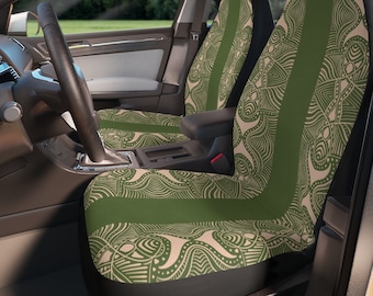 Boho Sage Green Car Seat Covers: Universal Fit, Hippie Car Decor